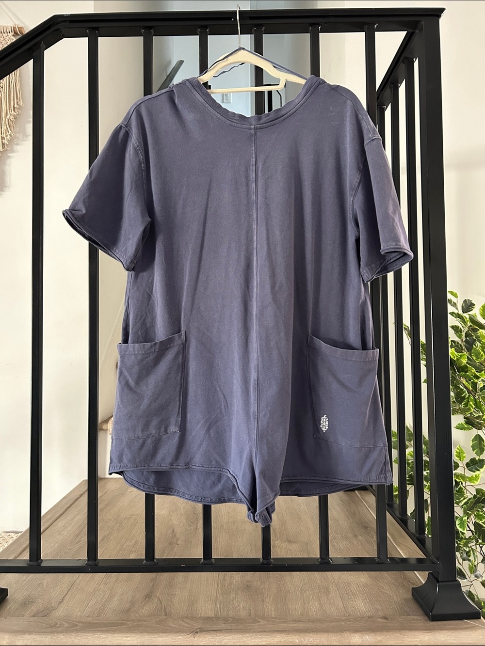 Kids Short-Sleeve Pocket Top in Slate Blue